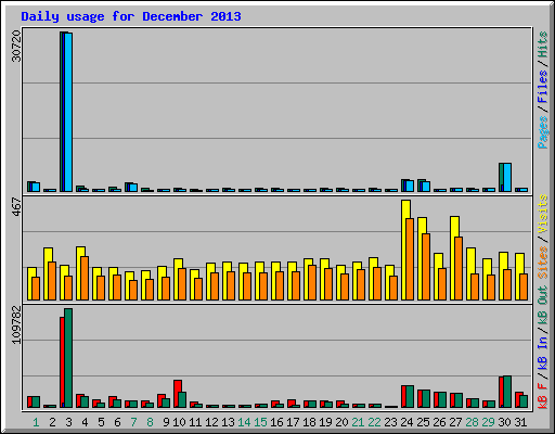 Daily usage for December 2013