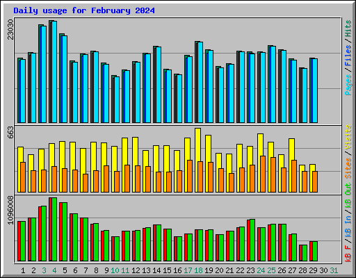 Daily usage for February 2024