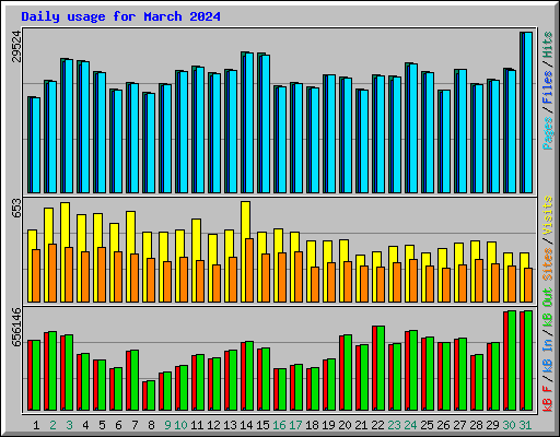 Daily usage for March 2024