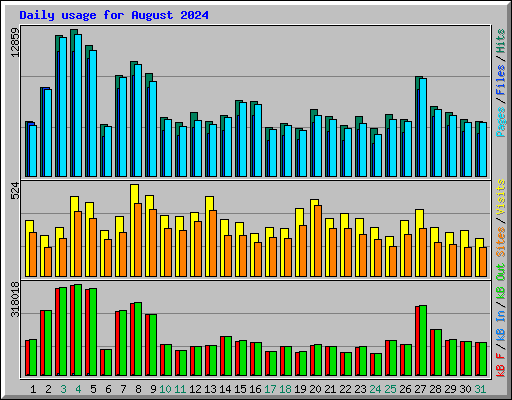 Daily usage for August 2024