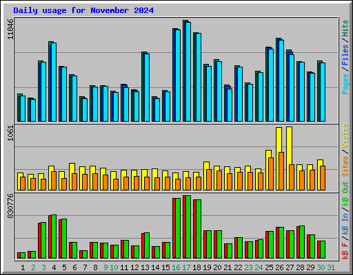 Daily usage for November 2024