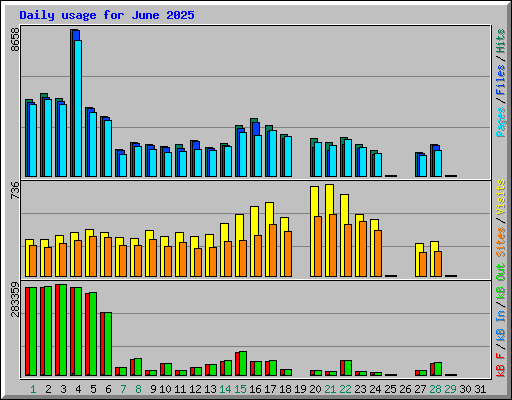 Daily usage for June 2025