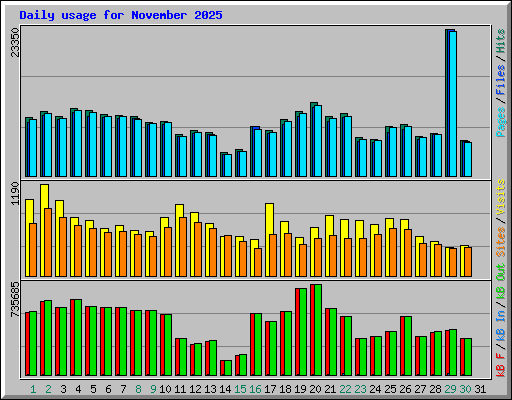 Daily usage for November 2025