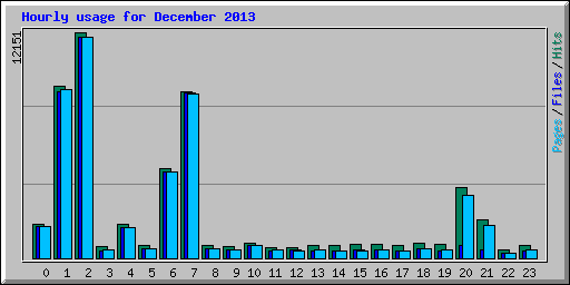 Hourly usage for December 2013