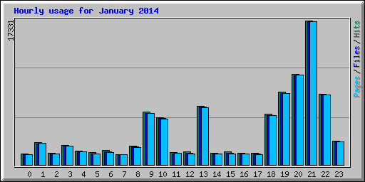 Hourly usage for January 2014