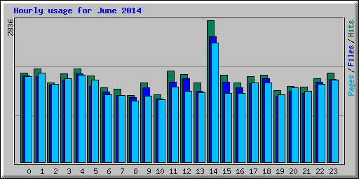 Hourly usage for June 2014