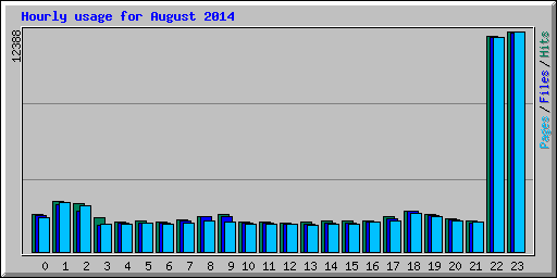 Hourly usage for August 2014