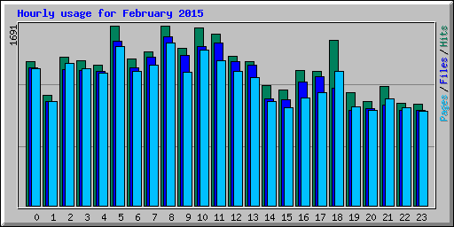 Hourly usage for February 2015