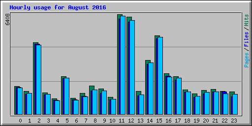 Hourly usage for August 2016