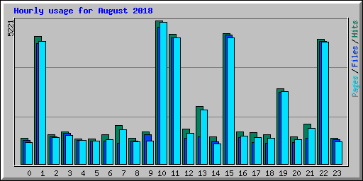 Hourly usage for August 2018