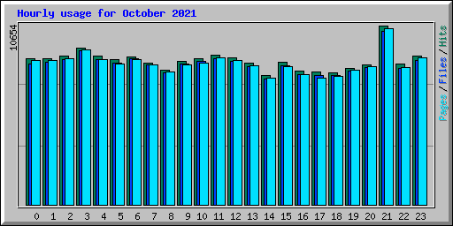 Hourly usage for October 2021